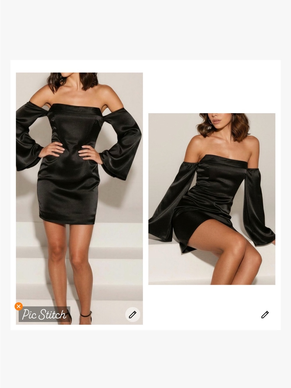 Camila Coelho Charlie Black Satin Mini Dress